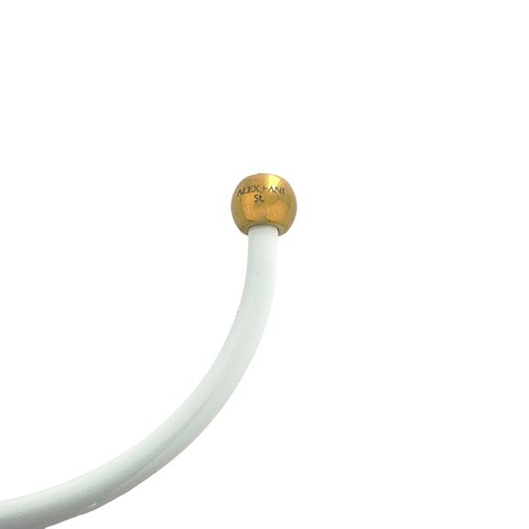 ALEX+ANI Bezel Stone Enamel Cuff in White - Picture 10 of 13